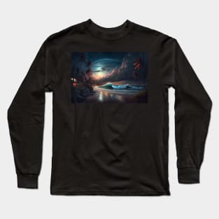 Wave in the moonlight Long Sleeve T-Shirt